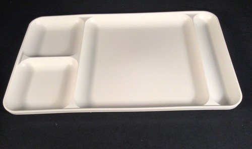 2 Tupperware Beige Divided Trays #1535-6 Great Picnics, Camping, Lunch Or Dinner - Picture 2 of 5
