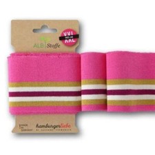 Bord-côte bio college fuchsia/moutarde 140 x 7.5cm