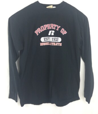 russell men's long sleeve t shirts