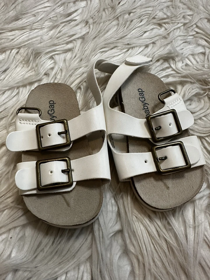 Baby Gap Size 6-12 Month Shoes Sandals White Girl - Image 2 of 4