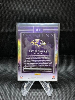 2023 Panini Origins - Rookies Zay Flowers #111 Turquoise /25 (RC