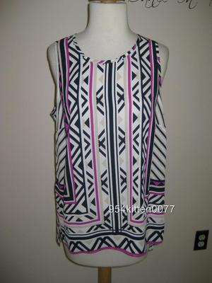 *WOW* $70 NWT I.N.C. INTERNATIONAL CONCEPTS GEO PRINT SLEEVELESS TUNIC TOP 8