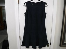 Nine West Dress 8 Scuba Fit Flare Lined Blue Sleeveless Womens