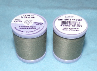 Coats and Clark Paper Piecing Thread, 225 Yards  Green Linen (6180)