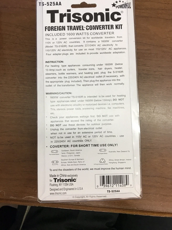 1600W 220/110V FOREIGN VOLTAGE STEP DOWN POWER ADAPTER TRANSFORMER CONVERTER KIT - Image 3 of 3