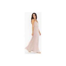 Show Me Your MuMu Jenn Maxi Dress, NWOT, Soft Beige Chiffon, Size Large,