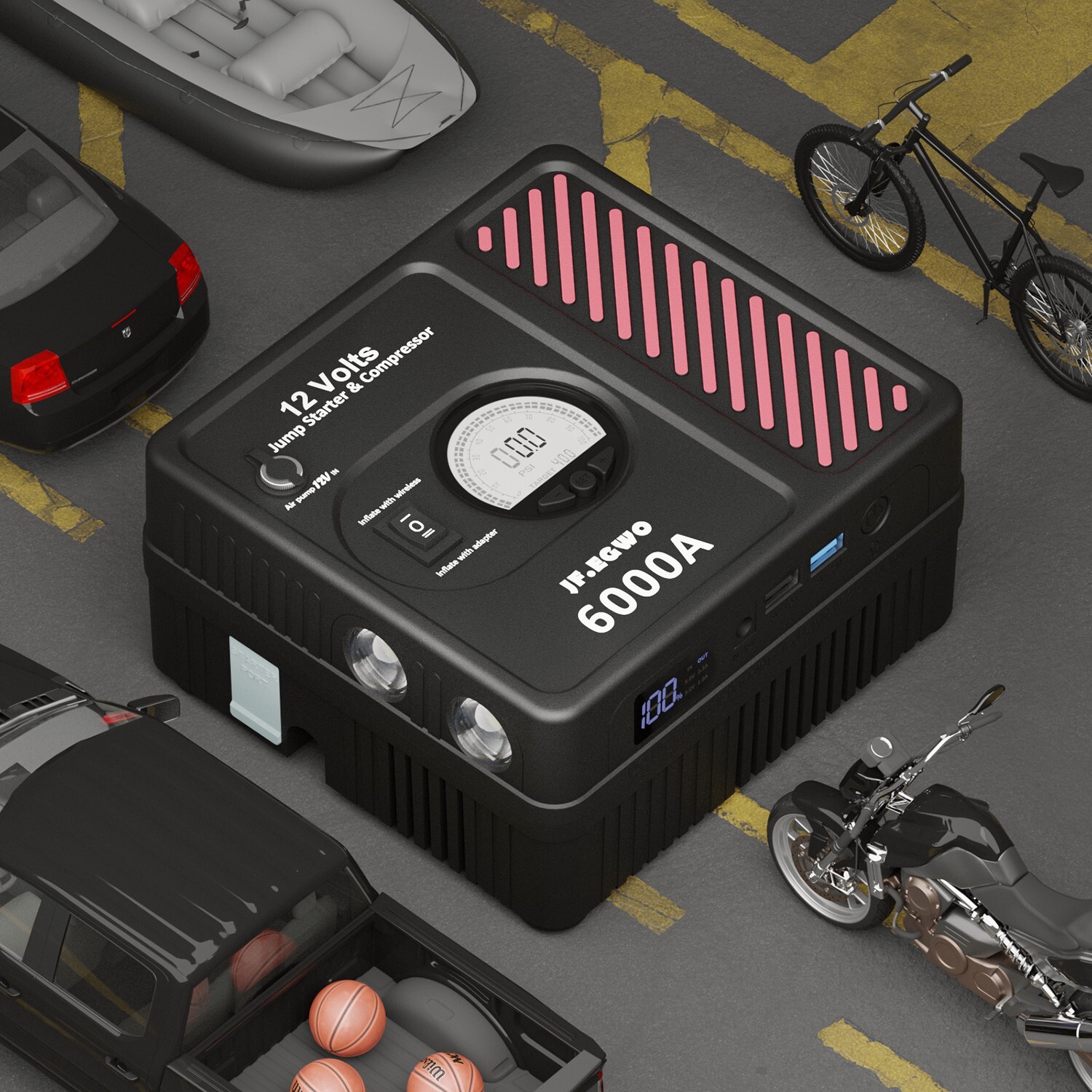 JF.EGWO 78000mAh Car Jump Starter Booster Power Bank Battery Charger