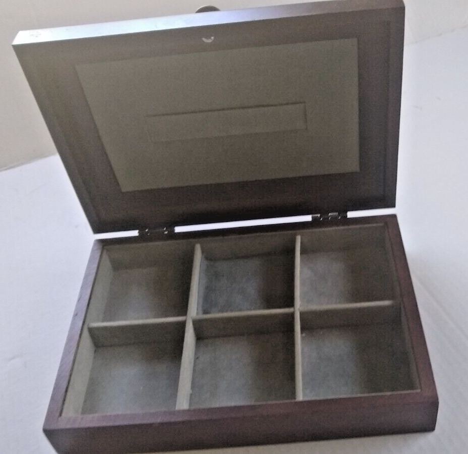 Vintage Wooden Jewel Trinket Case by Mele Carved/ Car Design Grey