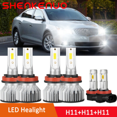 For Buick LaCrosse 2005-2013 LED Headlight High-Low Fog Light Bulbs Kit 6x 36W