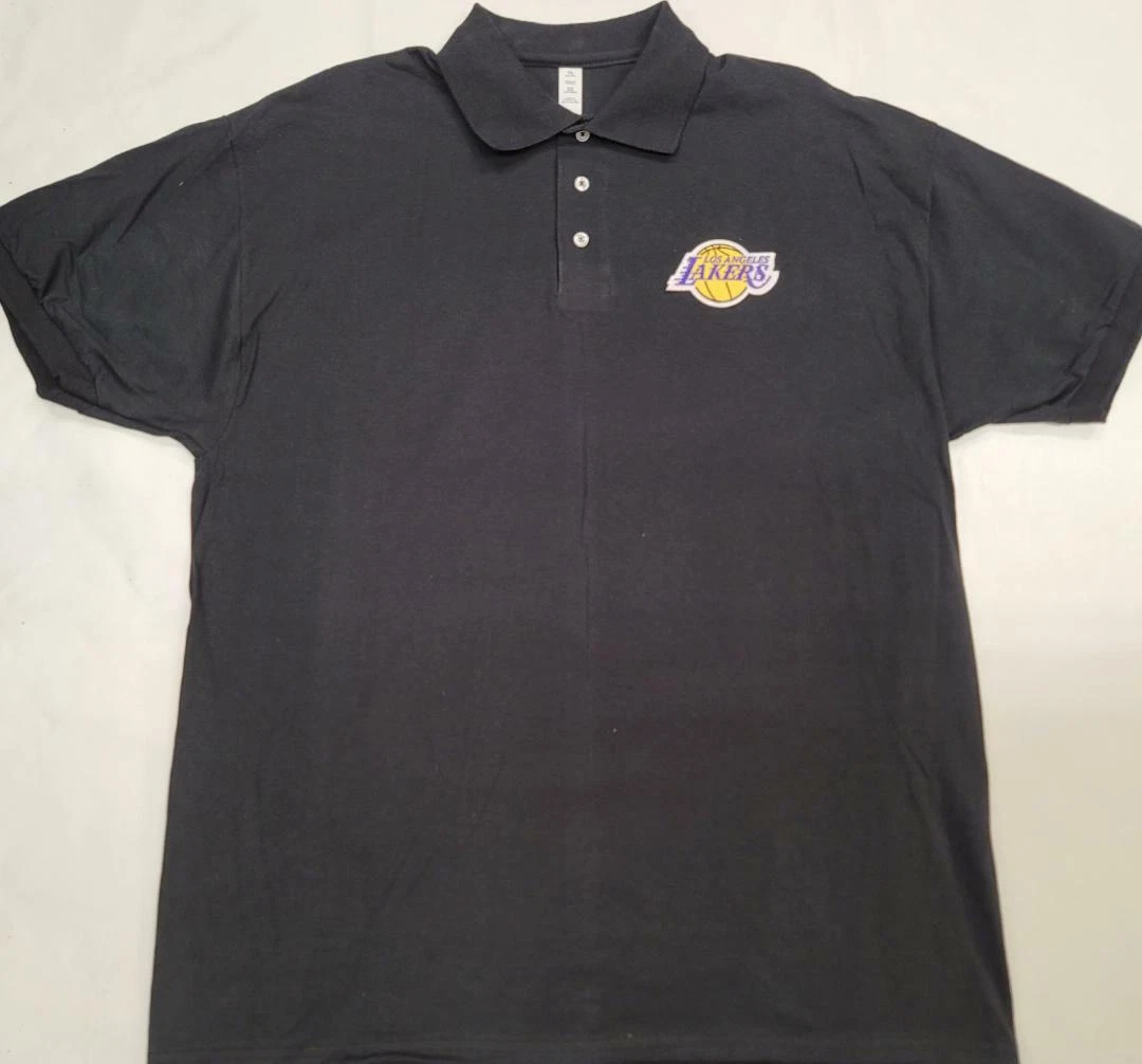 20329 NBA Team Apparel LOS ANGELES LAKERS Basketball Polo Golf Shirt BLACK  New