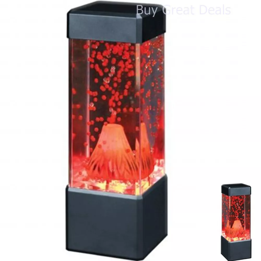 Red Volcano Lava Lamp Table Electric Vintage Look Art Lamps Deco Living Room Toy