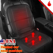 12V Car Heated Front Seat Cover Black Cushion Warmer Warming Heating Pad Cover