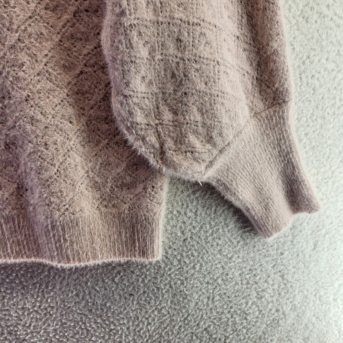 Oliver O. Fuzzy Sweater Womens XL Cream Diaond Pullover Boxy Knit - Picture 7 of 12