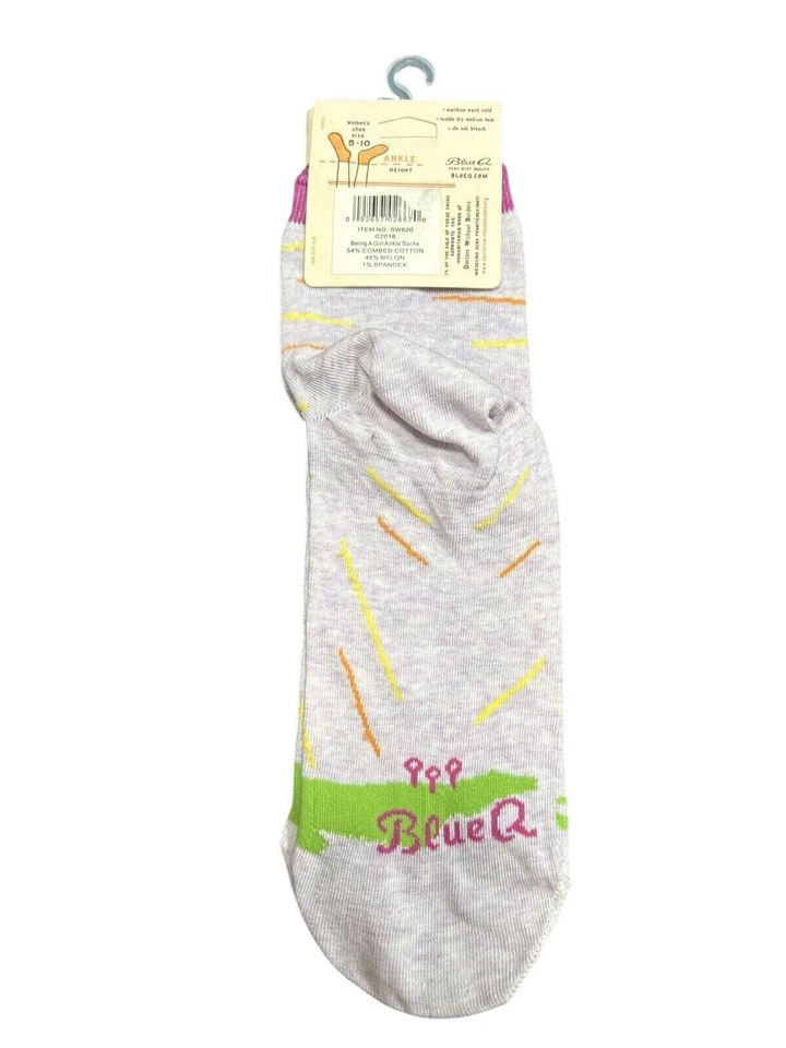 Calcetines azules Q para mujer al tobillo "Me encanta ser niña" lavanda niña potencia talla 5-10 Foto 2 de 2