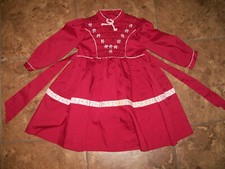 Polly Flinders Dress Hand Smocked Burgandy Red Long Sleeve Size 2 Toddler