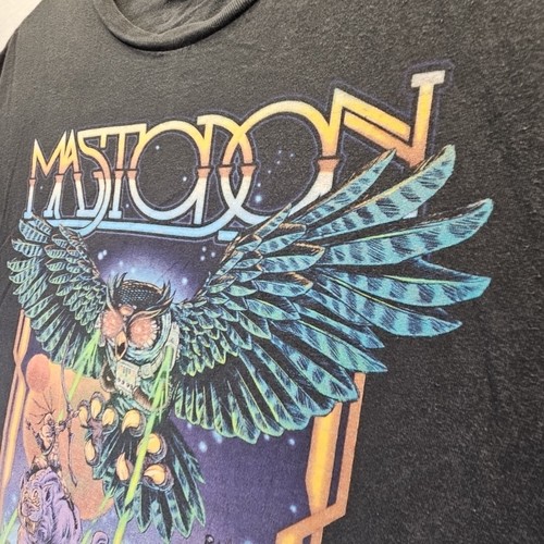 Y2K Mastodon Band Tshirt XXL Space Owl vs Lazer Cats Heavy Metal Bay Island Tag - Picture 13 of 24