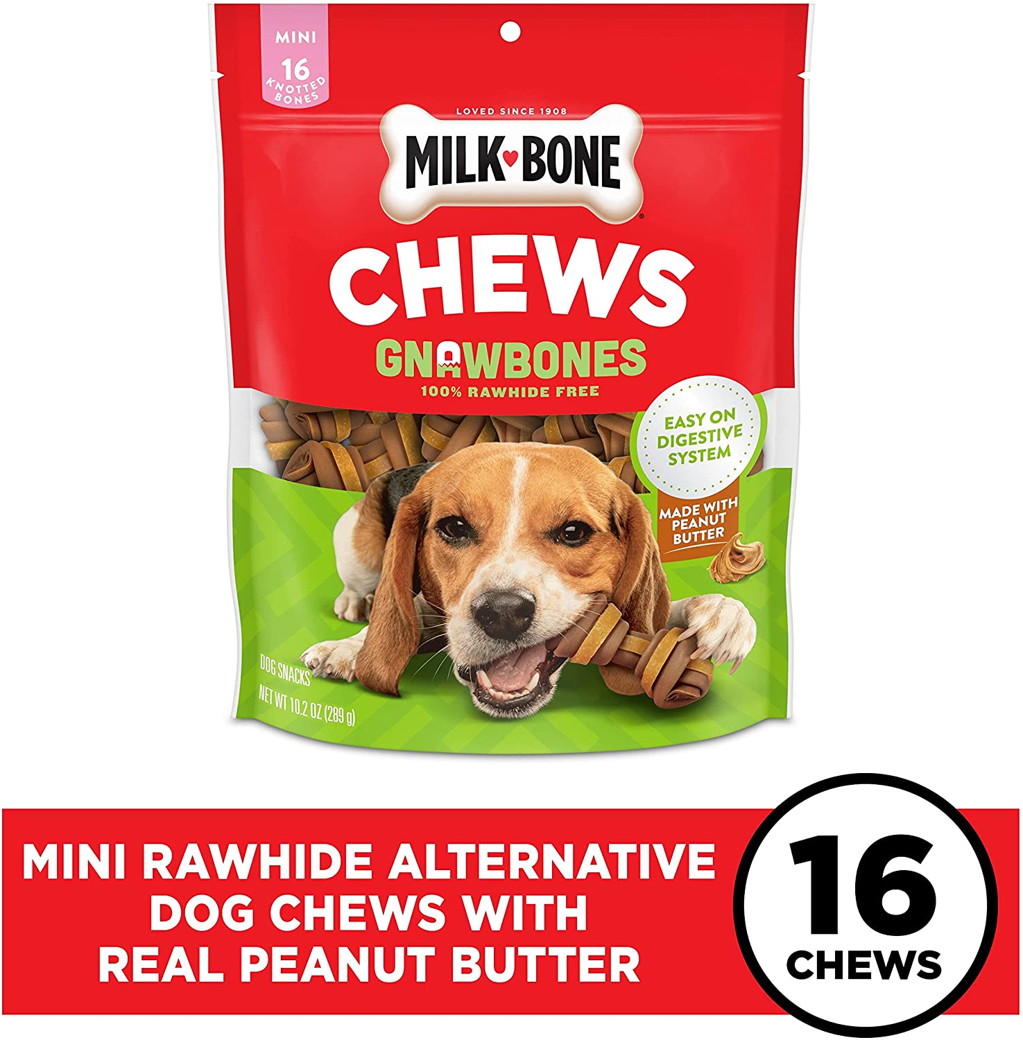 MilkBone Gnaw Bones Rawhide Free Dog Chew Treats, Peanut Butter & Chicken, 16 M eBay