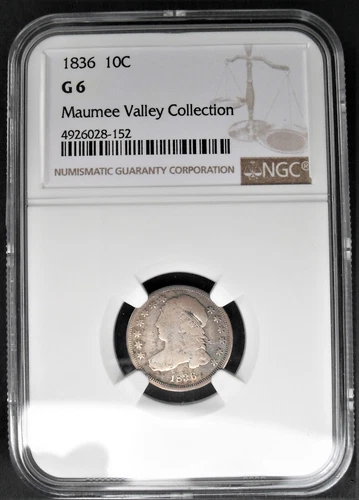 1836  10 C , NGC  G 6 , older silver coin                # 1034