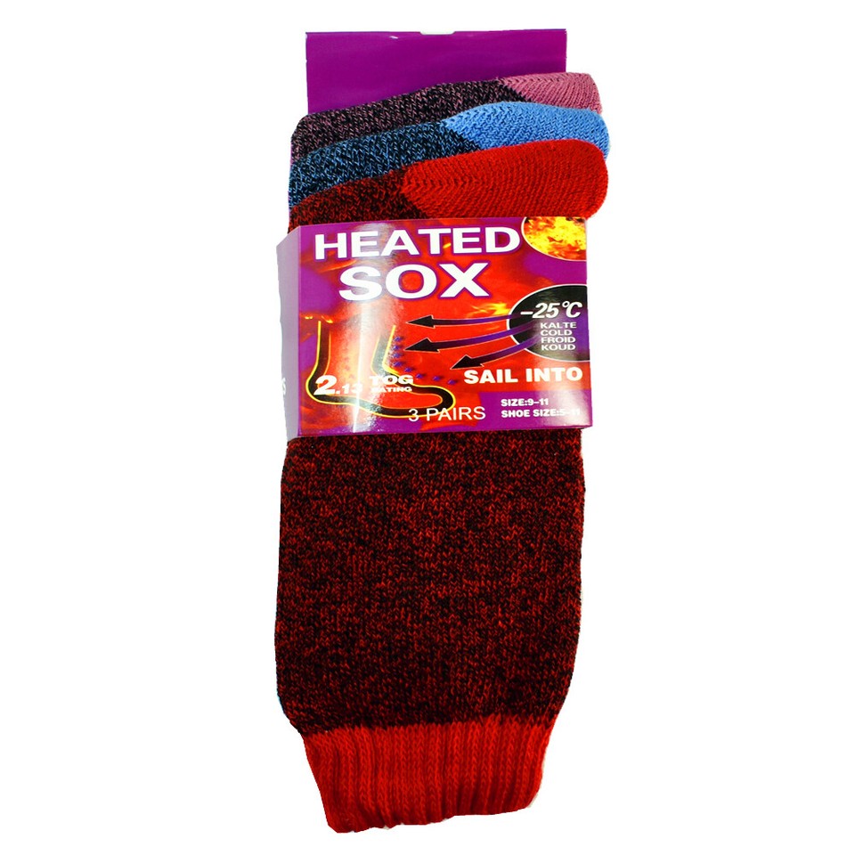 3 Pairs Women Winter Thermal Heavy Duty Heated Warm SOX Boots