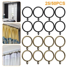 25/50 Pcs Metal Curtain Ring Hanging Hook With Eyelet Holder Home Curtains Decor