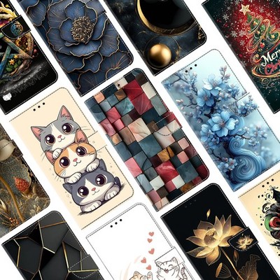 Flip Flower Cat Tree Wallet Phone Case For iPhone 13 14 15 16 17 Pro Max 16E Air