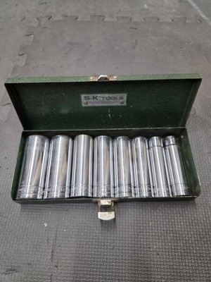 VTG S-K Tools 1/2'' Drive 12pt SAE Deep Well Socket Set 8 pc USA 1/2''-15/16'' +Box