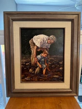 RARE Brenda Pollreisz Original Painting "A HELPING HAND"