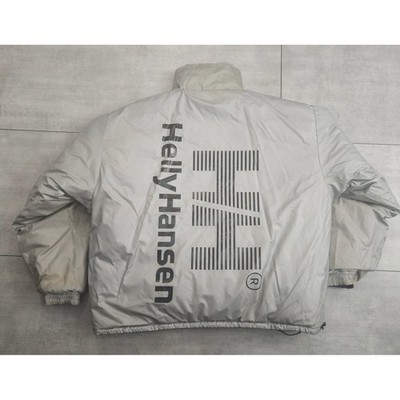 Vintage Helly Hansen Reversible Puffer Jacket Black Silver Down Fill XL