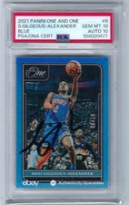 ON CARD AUTO 2021 Panini 1 &1 #8 Shai Gilgeous-Alexander 7/30 Psa 10/10 POP 1