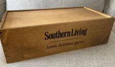 Southern Living Wood Lawn Domino Game 28pc in Wooden Box  Indoor Outdoor