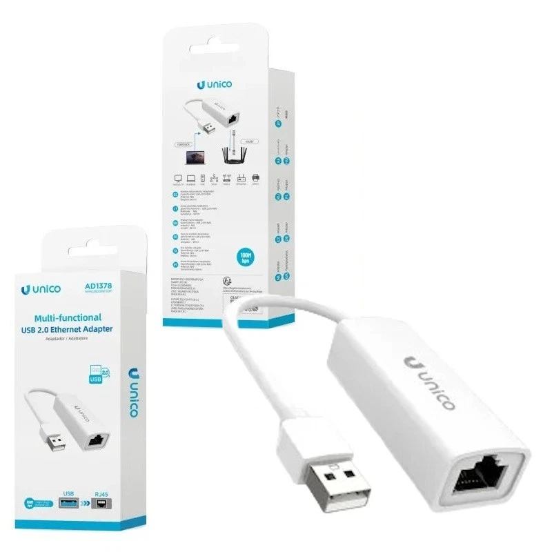 SCHEDA DI RETE USB CAVO ADATTATORE ETHERNET RJ45 USB LAN NETWORKING INTERNET