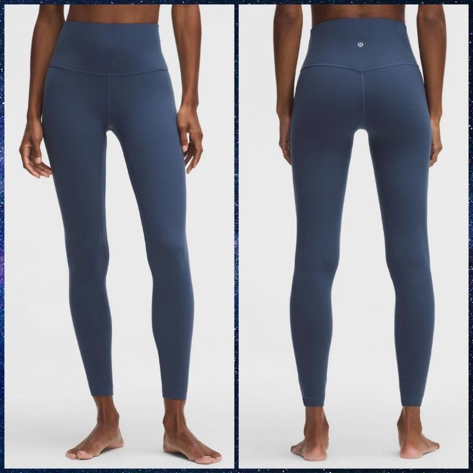 Lululemon Align Pantalón Tiro Alto 25" Azul Sarga Leggings Talla 14 Nuevo Con Etiquetas Foto 2 de 4
