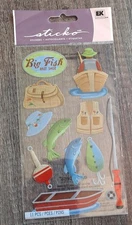 Stico stickers Fishing theme 11 pcs fish rods boat lures