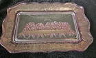 Vintage PINK Tiara Indiana Glass The Last Supper Bread Tray 11 x 7- EX Condition