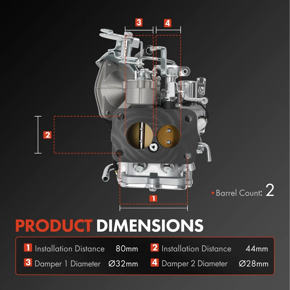 Carburador de 2 barriles para Mazda 626 Bongo B1600 Capella Ford Courier 1942-13-600 Foto 3 de 4