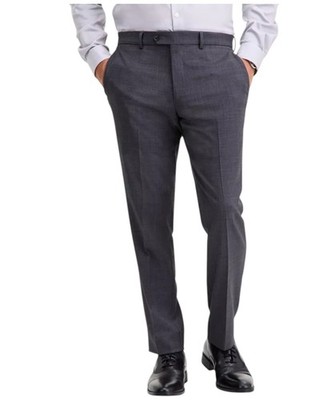 Ted Baker Mens Modern fit Dress Pants 40 / 30 Charcoal Grey Birdseye Wool