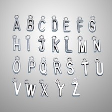52 Pcs Metal Alphabet Charms Alloy Lettering Pendant Ornaments Necklace