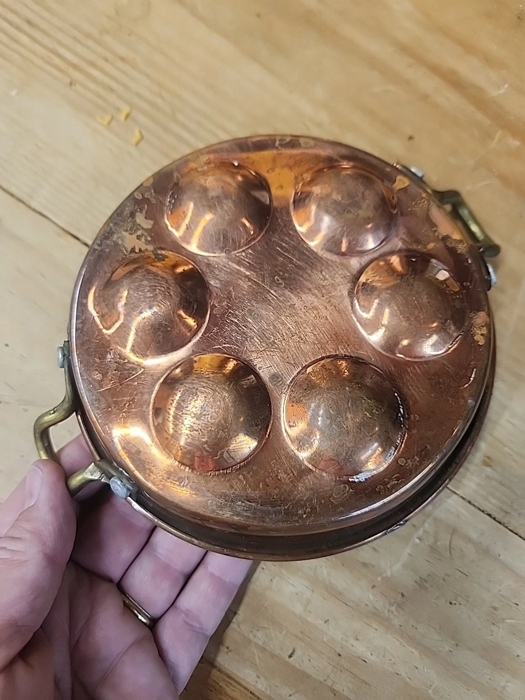 Copper Escargot Pan Round Aluminum Lined