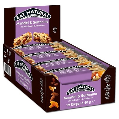 (34,54 /1kg) Eat Natural Mandel & Sultanine mit Erdnüssen & Aprikosen 12 Riegel 
