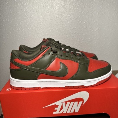 Nike Dunk Low Mystic Red Cargo Khaki ''Freddy Krueger'' Men's 10.5 Size DV0833-600
