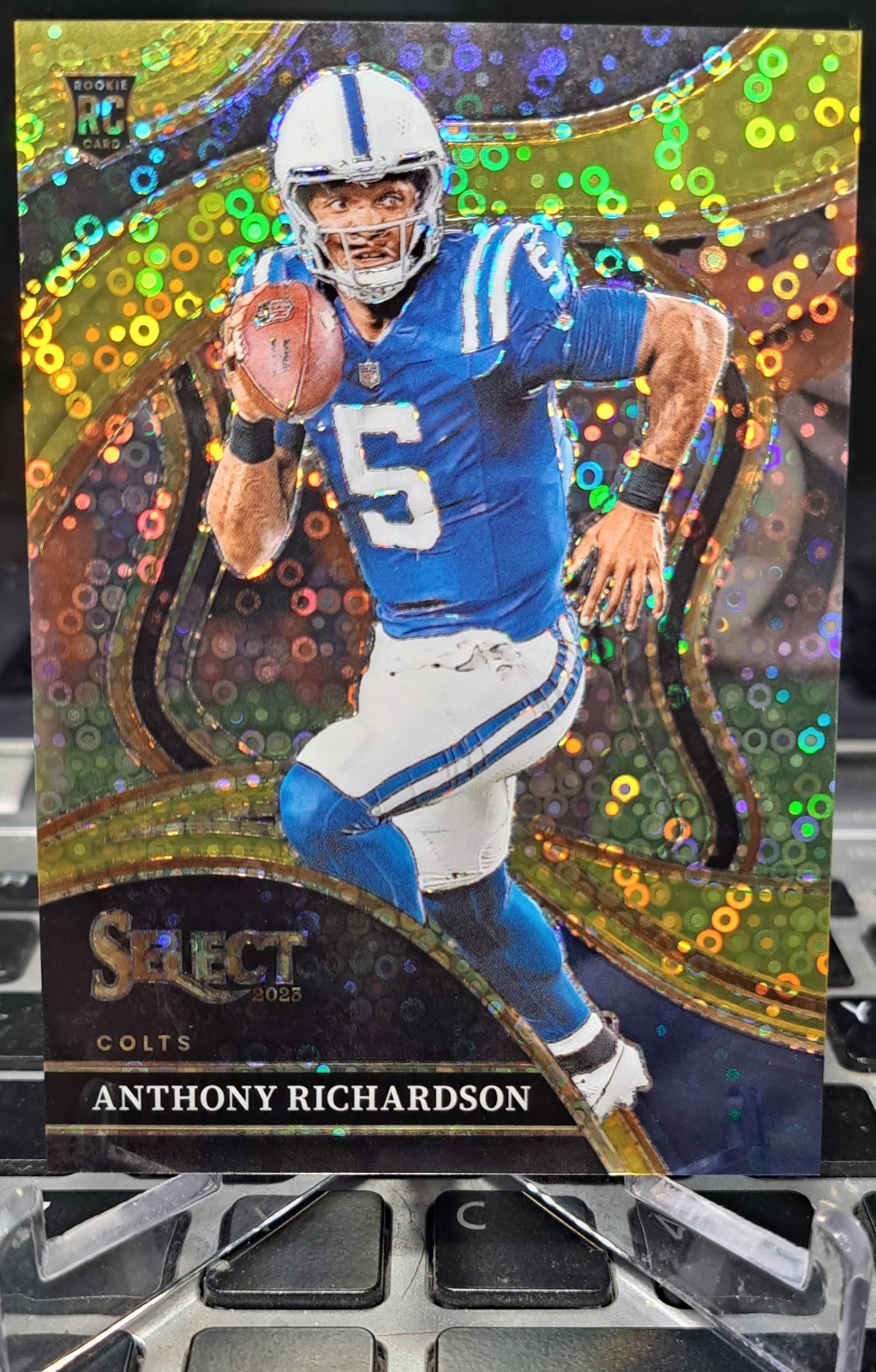 2023 Panini Select - Premier Level Anthony Richardson #117 Gold Disco Prizm /10