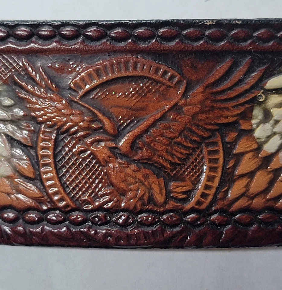 Lote 5 Barrettes de Cabelo de Couro 2 com Palitos Tooled & Collette Malouf Eagle Flower - Imagem 3 de 4