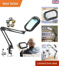 10X Magnifying Glass with Light and Clamp for Jewelers & Artists - Black