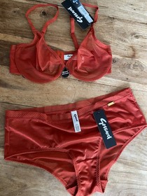 Sexy Sheer See Through Set GOSSARD glossies Bra and Shorties Matching 30DD UK 10