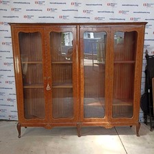 Mobile Vetrina in Stile Neoclassico Francese con Decori INserti Ottone Metà 900