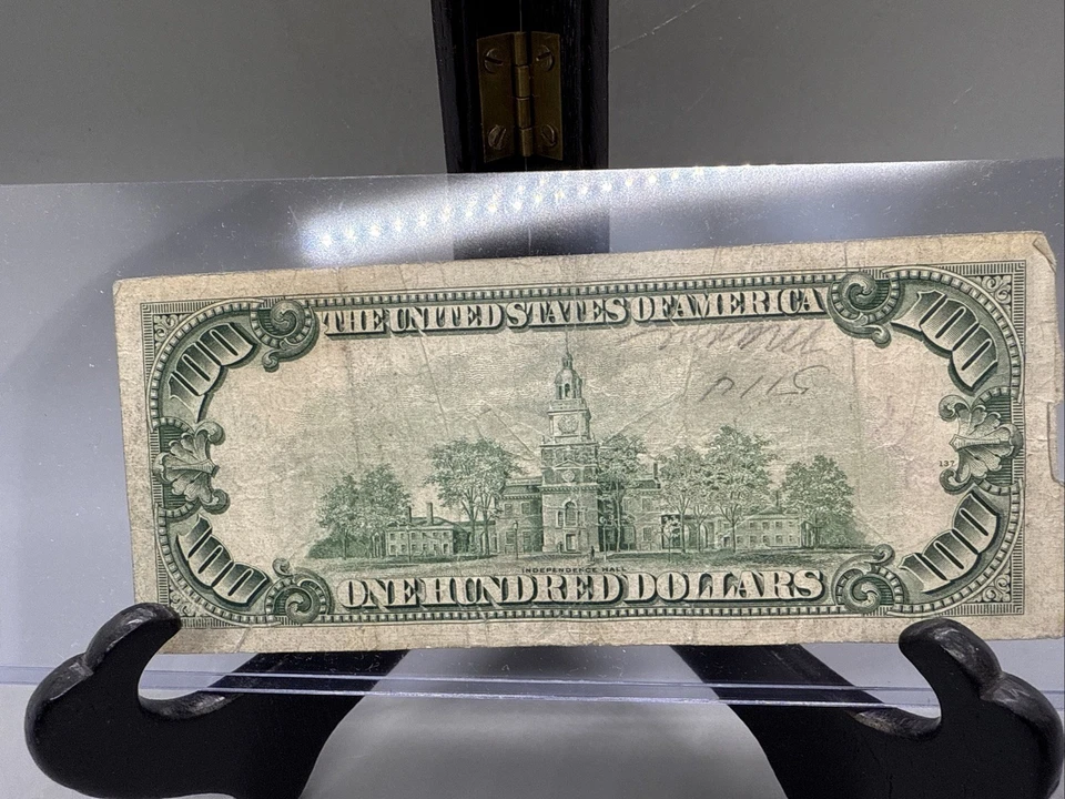 One Hundred Dollar 1950 Bill B 100 Federal Reserve Note California - Image 2 of 2