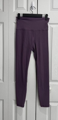 Athleta Elation Rib Tight Legging Women's Small Purple High-Rise Elastic Waist