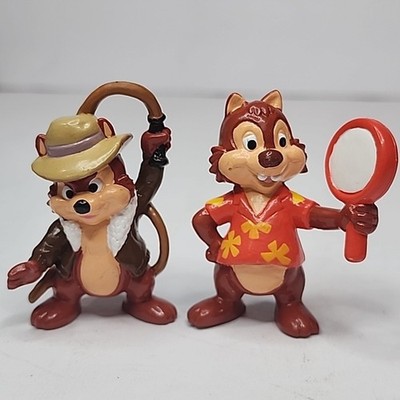 VTG 1980 s Disney Chip and Dale Rescue Rangers 2'' Figurines Mirror Lasso Whip