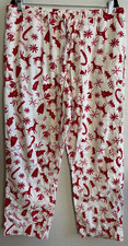 Hanna Andersson Flannel Pajama Pants Adult Large Christmas Tree Reindeer EUC