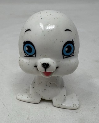 White Seal Tier funkelnde Glitzer Actionfigur Spielzeug (G5) große blaue Augen Welpe süß
